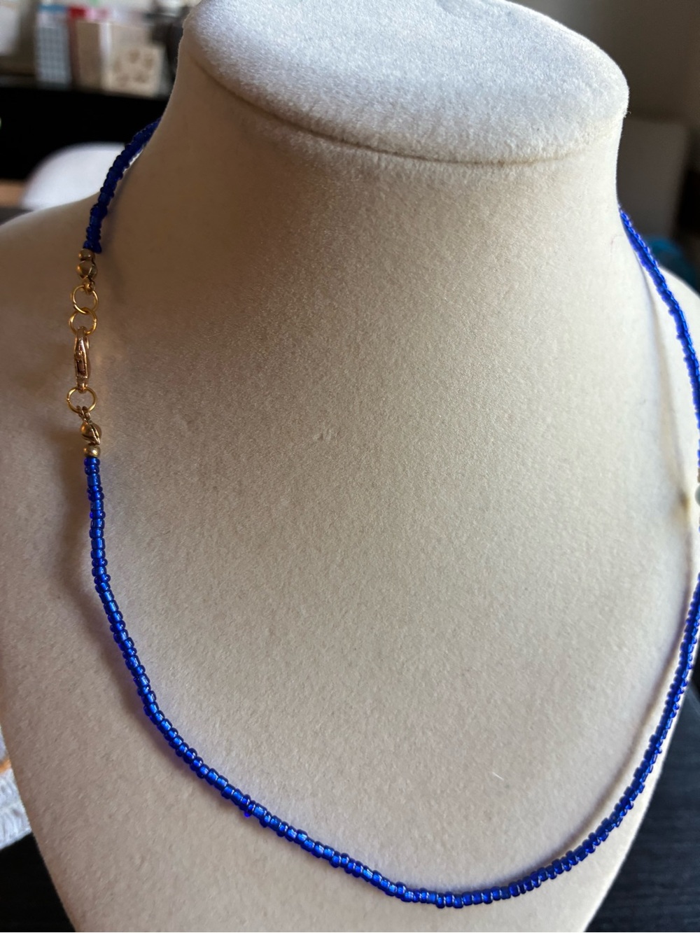 Blue Beaded Evil Eye Necklace – Dainty Boho Statement Jewelry Nazar Protection - Picture 3 of 3